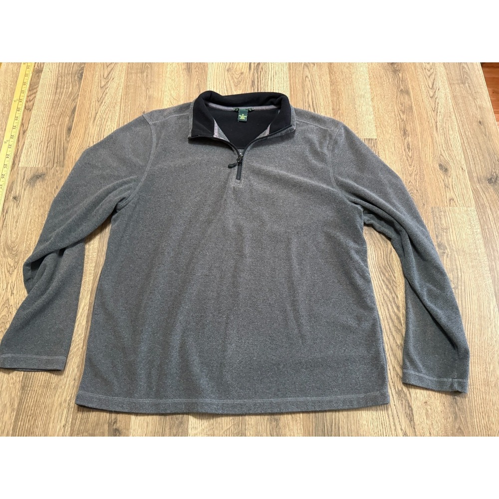 Bass Sweater, Men's Size Medium, Gray, 1/4 Zipper, Pullover, Fleece, Long Sleeve